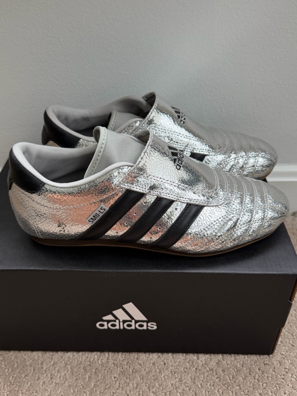 Adidas Metallic Silver Taekwondo Shoes - Picture 2 of 7